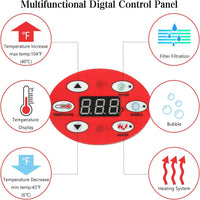 Inflatable Hot Tub Designed for Relaxation, 90 Bubble Jets, 104°F Heating, Digital Controls, 2-3 Person