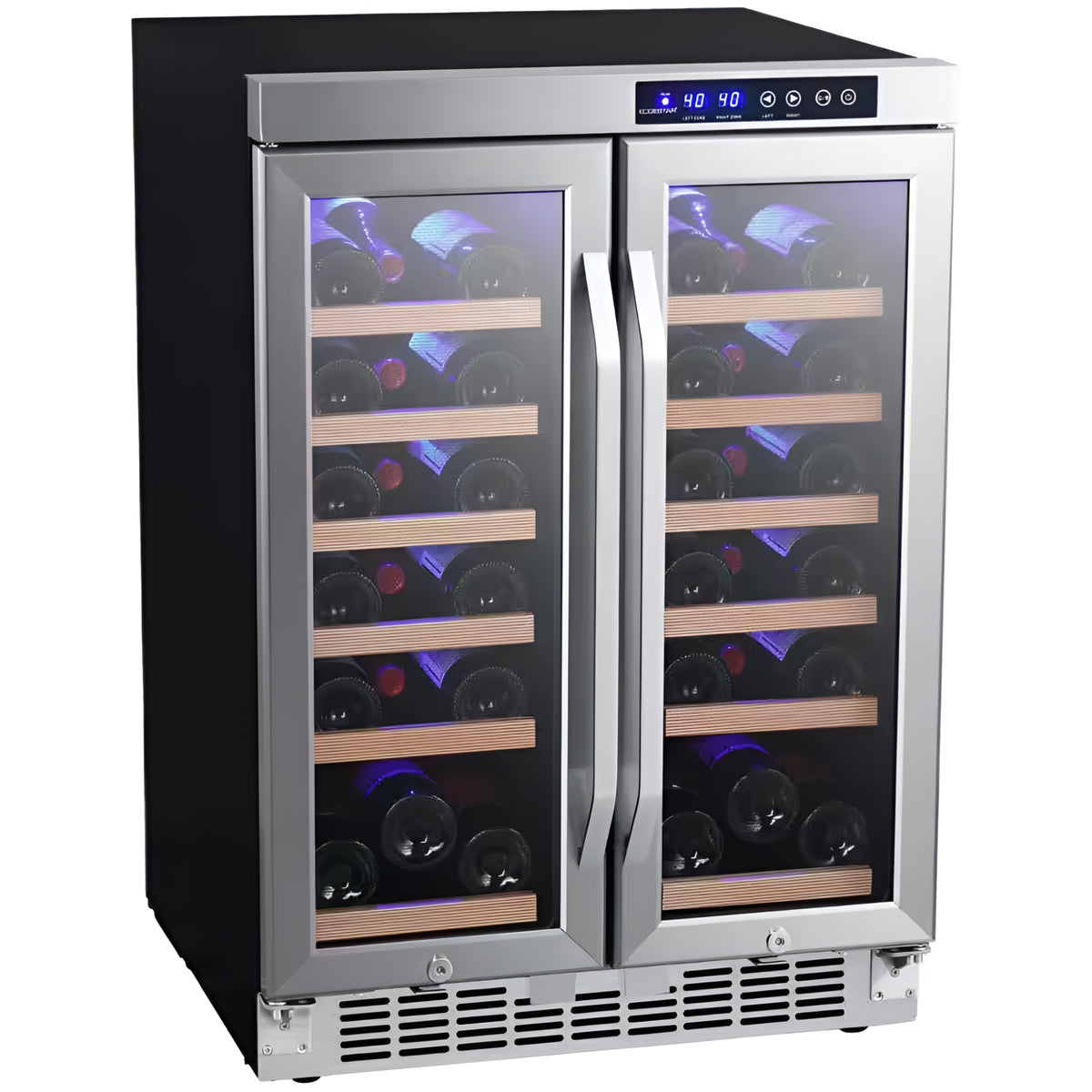 36 Bottle 24 In. Built-In French Door Dual Zone Wine Cooler