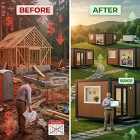 Modern Prefabricated Container House Villa Container Ready Made House Garden Hotels Resorts Containers Foldable Modular Home — Before & After